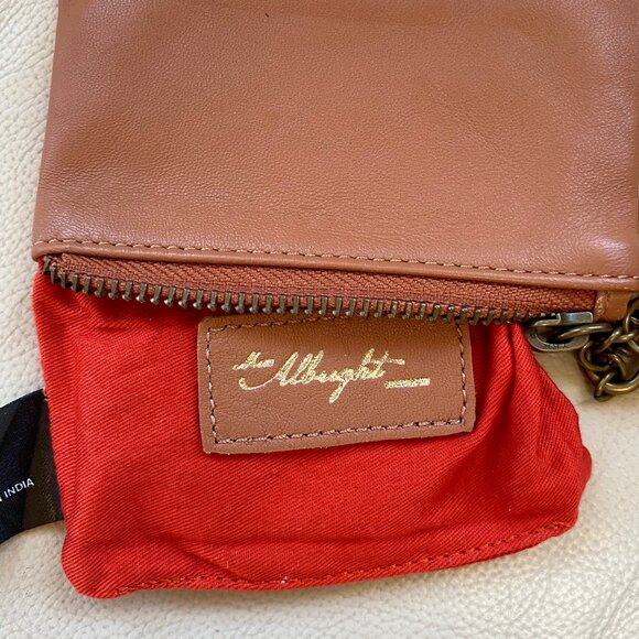 Anthropologie Miss Albright monogram C leather coin purse with zipper and tassle - Picture 4 of 8